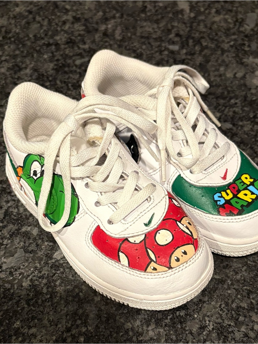 Nike force 1 LE triple white sneaker custom made Super Mario Bros. 9